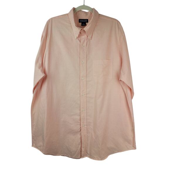 Lands End Men's Long Sleeve Cotton Peach Button Up Shirt Size XL 17-17.5 - Picture 1 of 9